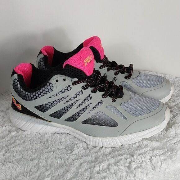 Fila Gray/Pink Lace-up Running Shoes - Picture 8 of 8